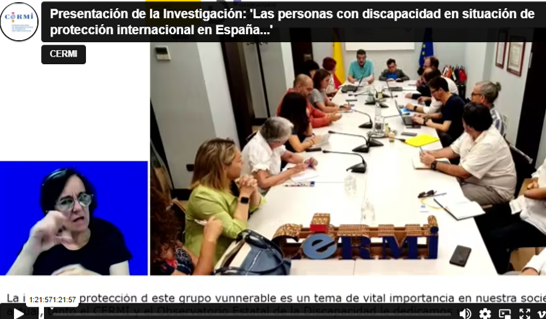 Grabación audiovisual accesible de la Presentación ‘Las personas con discapacidad en situación de protección internacional en España: situación, desafíos y propuestas’
