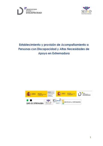 Establecimiento y provisión de Acompañamiento a Personas con Discapacidad y Altas Necesidades de Apoyo en Extremadura